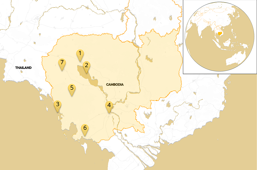 Landkarte Kambodscha